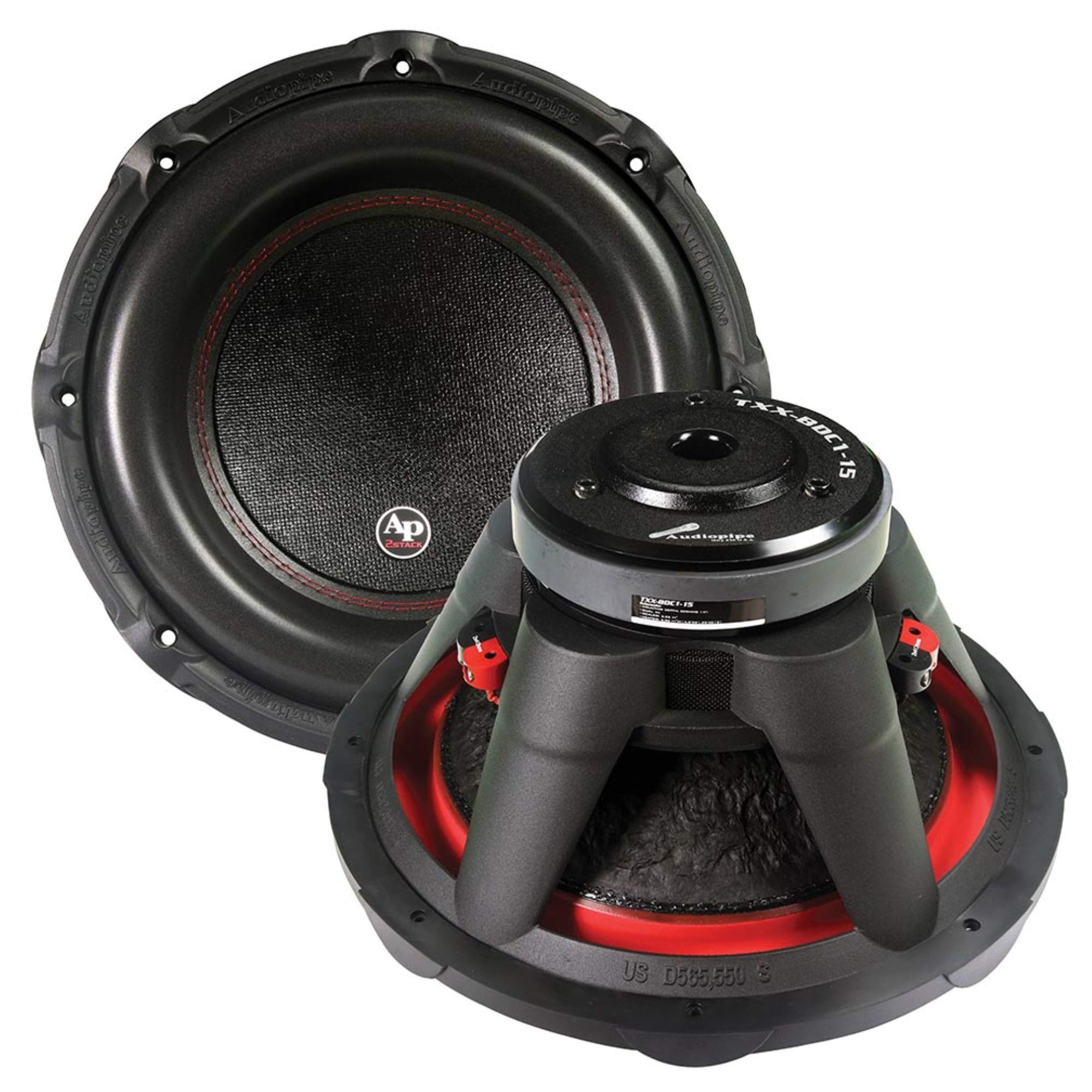 Audiopipe TXXBDC115 15-Inch 1600W Max Power Car Subwoofer - 4 Ohm DVC for Deep Bass & Loud Sound - Perfect for Car Audio Systems & Home Theater Setups