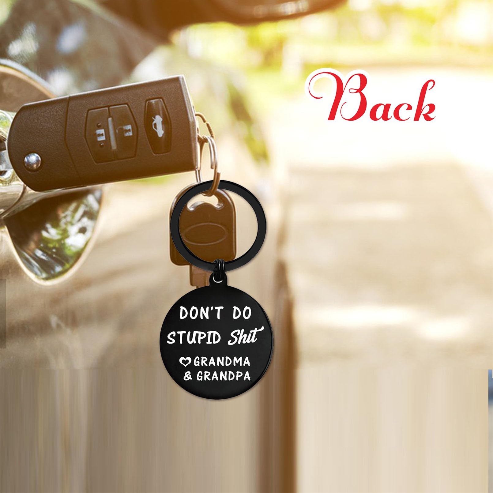 ENGZHI Grandson Keychain - Unique Gag Gift for Teen Boys Birthday, Christmas & Graduation - Perfect for Surprise Presents & Special Occasions