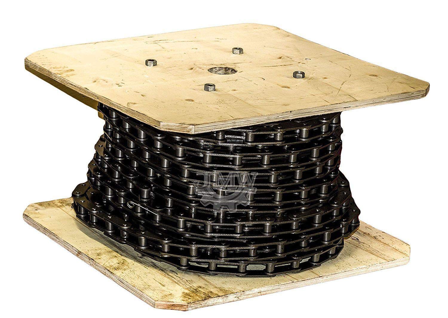Jeremywell A2050 Double Pitch Conveyor Roller Chain 100ft with 10 Connecting Links - Heavy Duty Agricultural Machinery Chain for Grain Elevators, Feed Processing & Farm Equipment