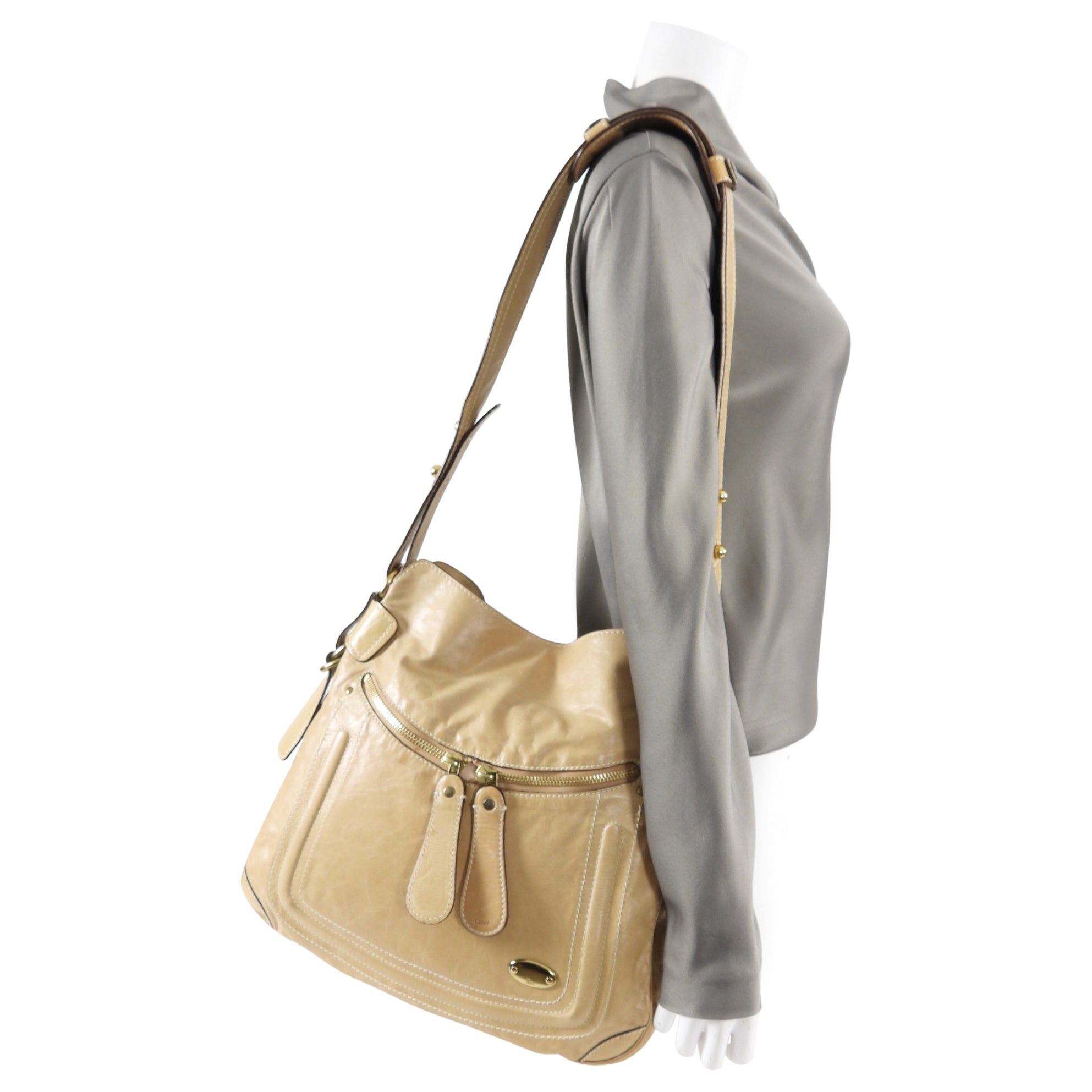 Chloe Light Beige Leather Crossbody Bag for Women | Fashion Shoulder Purse | Perfect for Work, Travel & Everyday Use