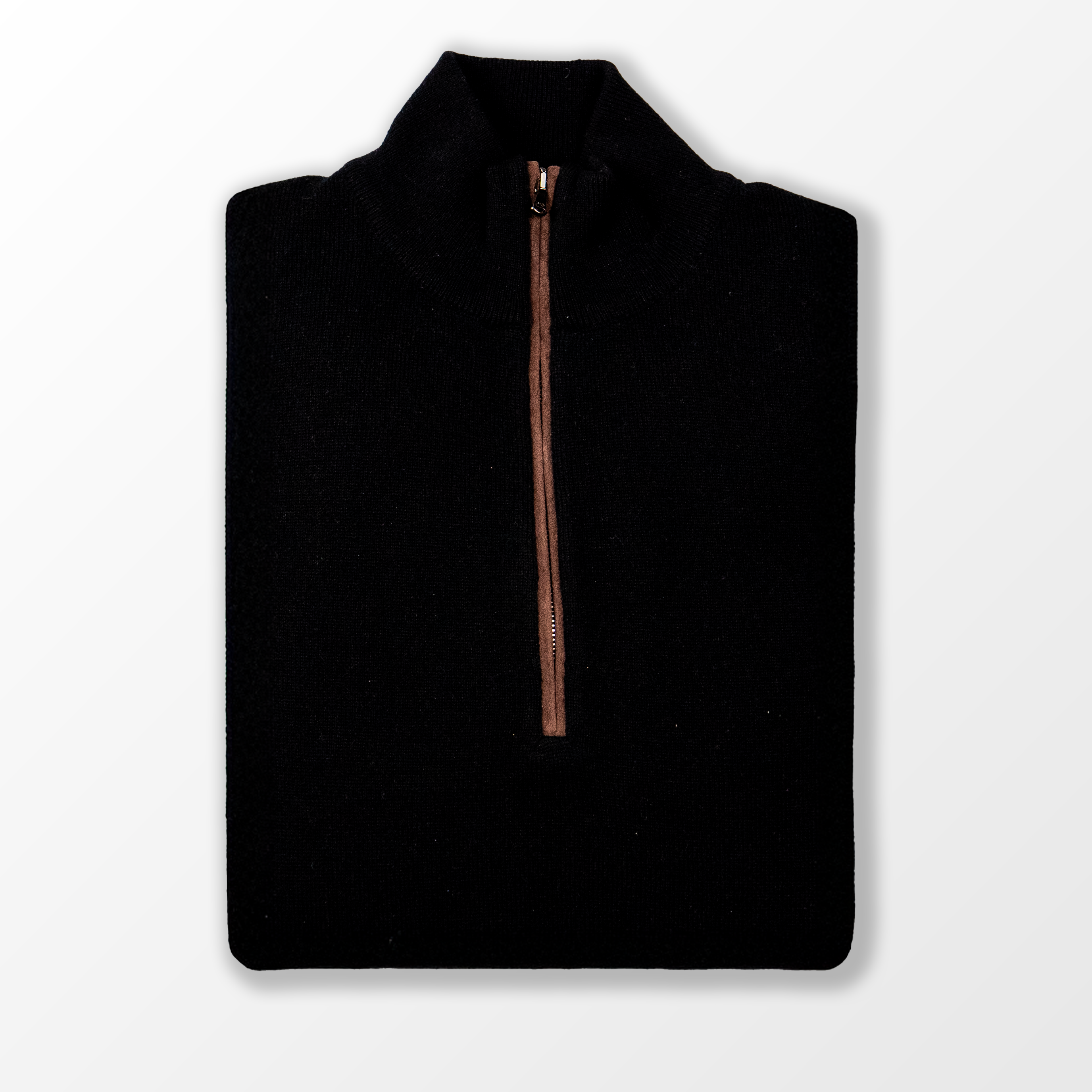 Brunotelli Black 1/4 Zip Side Trim Cashmere Sweater for Men - Soft & Warm Winter Pullover for Casual & Office Wear