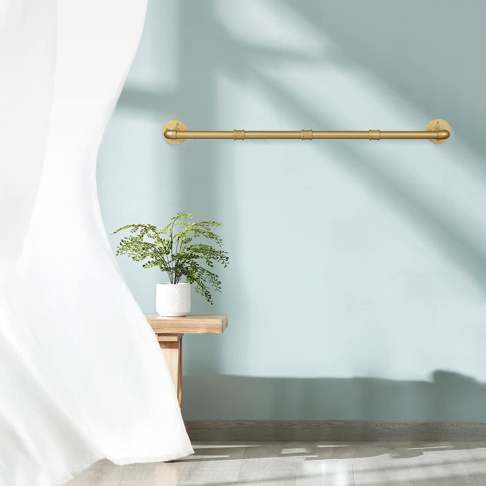 Industrial Gold Pipe Clothing Rack - 40