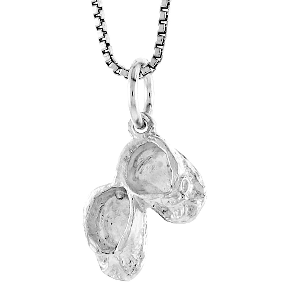 1/2 Inch Sterling Silver Booties Pendant - Elegant Baby Shower Gift, Christening Jewelry & Newborn Keepsake