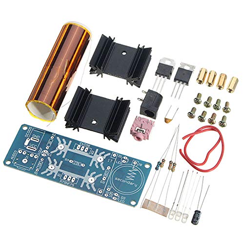 DIY Mini Tesla Coil Kit - 15W Wireless Power Transmission Module with Plasma Speaker, Music Tesla Coil for Science Experiments, STEM Projects, and Wireless Charging Demonstration (DC 15-24V) - Perfect for Educational Labs, Maker Faires, and Physics Classroom Demonstrations