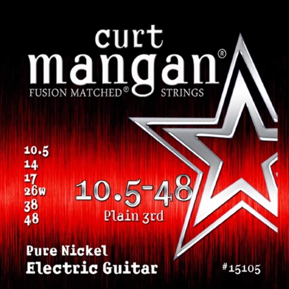 Curt Mangan 10.5-48 Pure Nickel Electric Guitar Strings Set - Perfect for Rock, Blues & Jazz Performances
