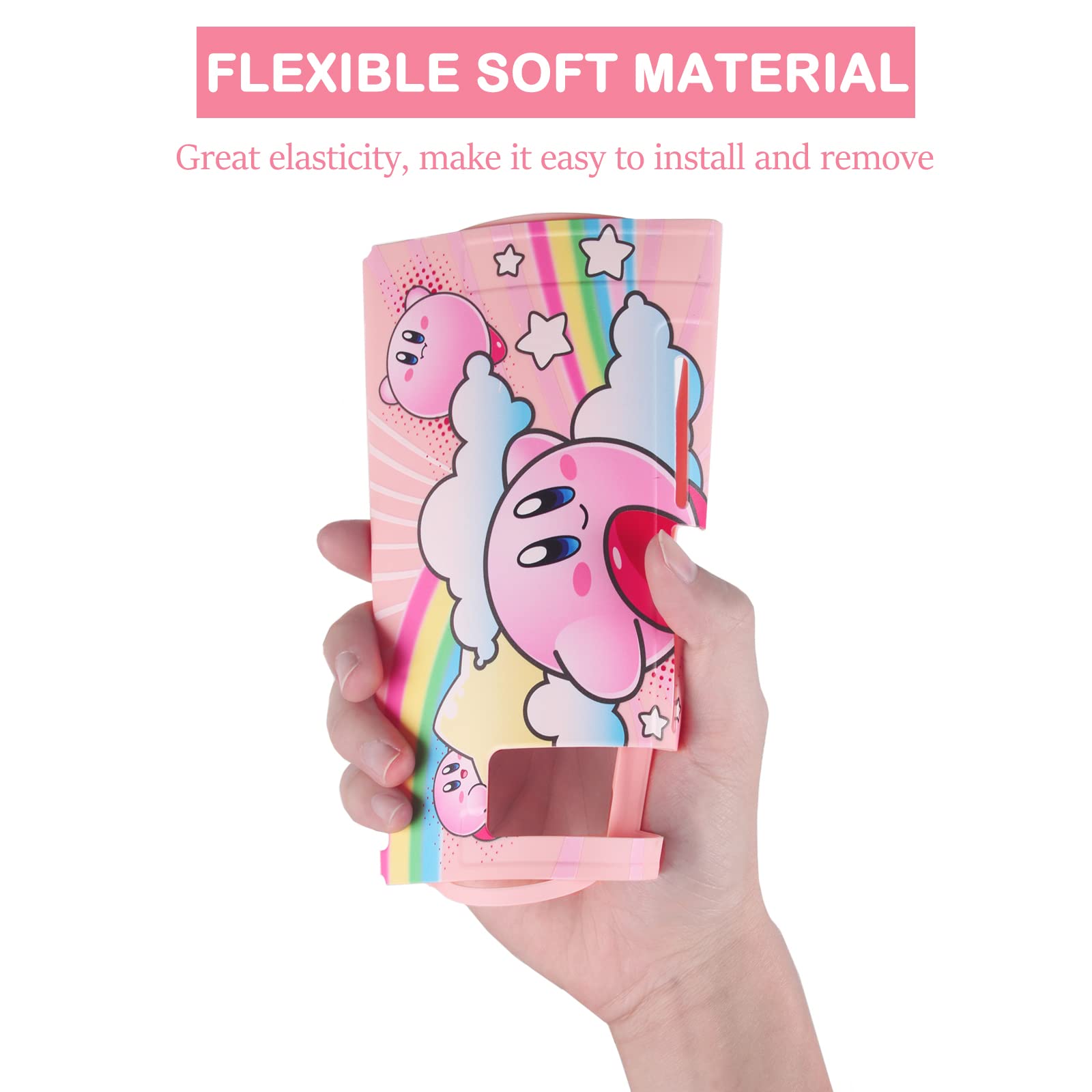 Premium Silicone Protective Case for Nintendo Switch - Soft Full Skin Cover with Cute Kirby Design, Shockproof & Slim Grip Case for Enhanced Gaming Comfort - Perfect for Travel, Home Play, and On-the-Go Protection
