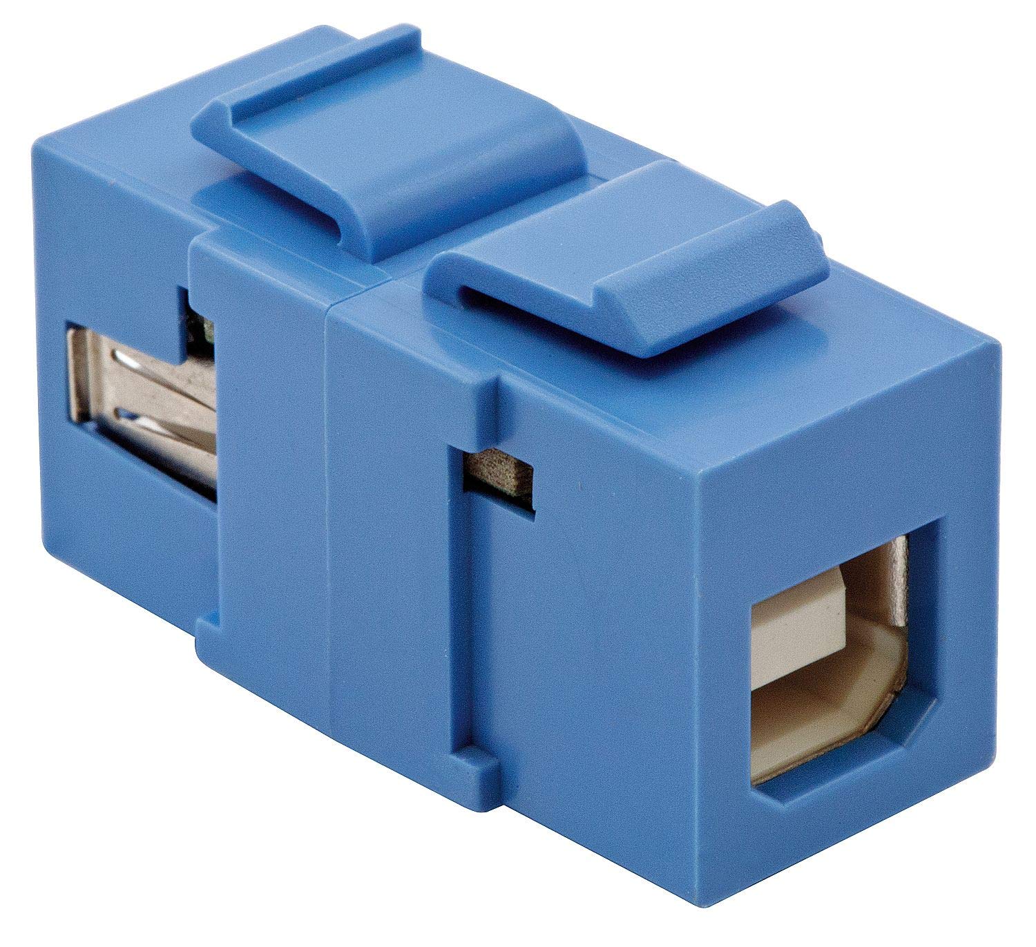 Hubbell SFUSBABB iSTATION USB 2.0 A-to-B Connector, Snap Fit, Blue - Ideal for Audio/Video Equipment and Data Transfer