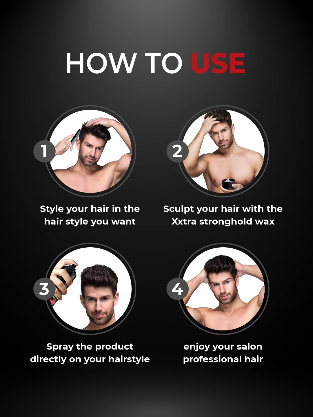 Beardo Strong Hold Hair Spray for Men - 192ml | Long Lasting Hair Styling & Setting Spray with Natural Shine | Perfect for Daily Use, Special Occasions & Professional Styling