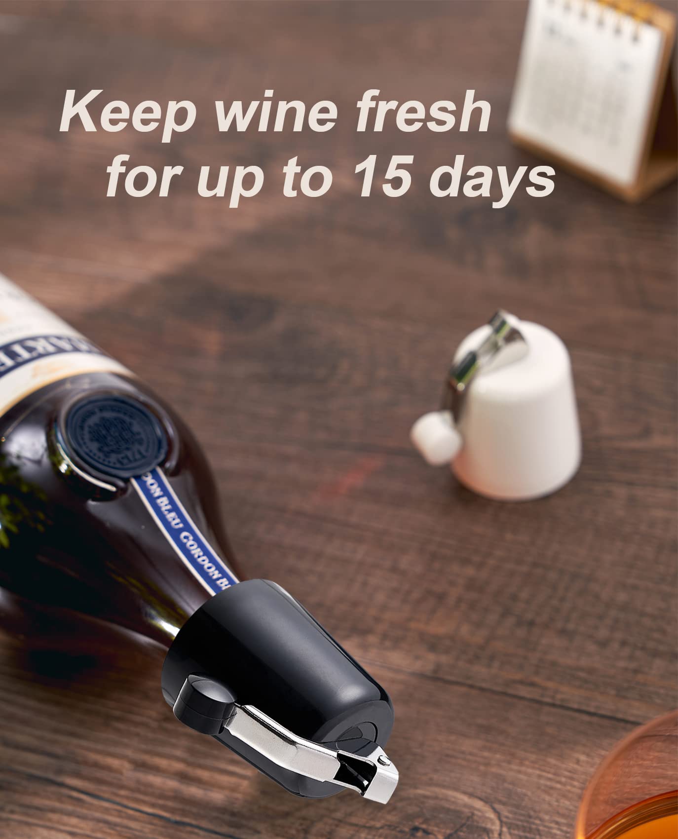 Guokoo Expandable Silicone Wine Bottle Stopper - Reusable Beverage Sealer for Wine, Champagne & Beer - Airtight Black Stopper (1-Pack) - Perfect for Parties, Bars & Home Wine Storage