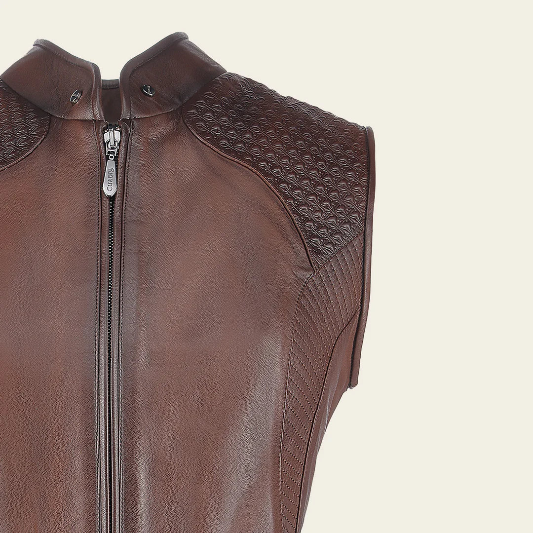 Women's Brown Western Fashion Lambskin Leather Vest M356COC - Stylish Cowgirl Outfit for Rodeo, Country Music Concerts & Casual Wear