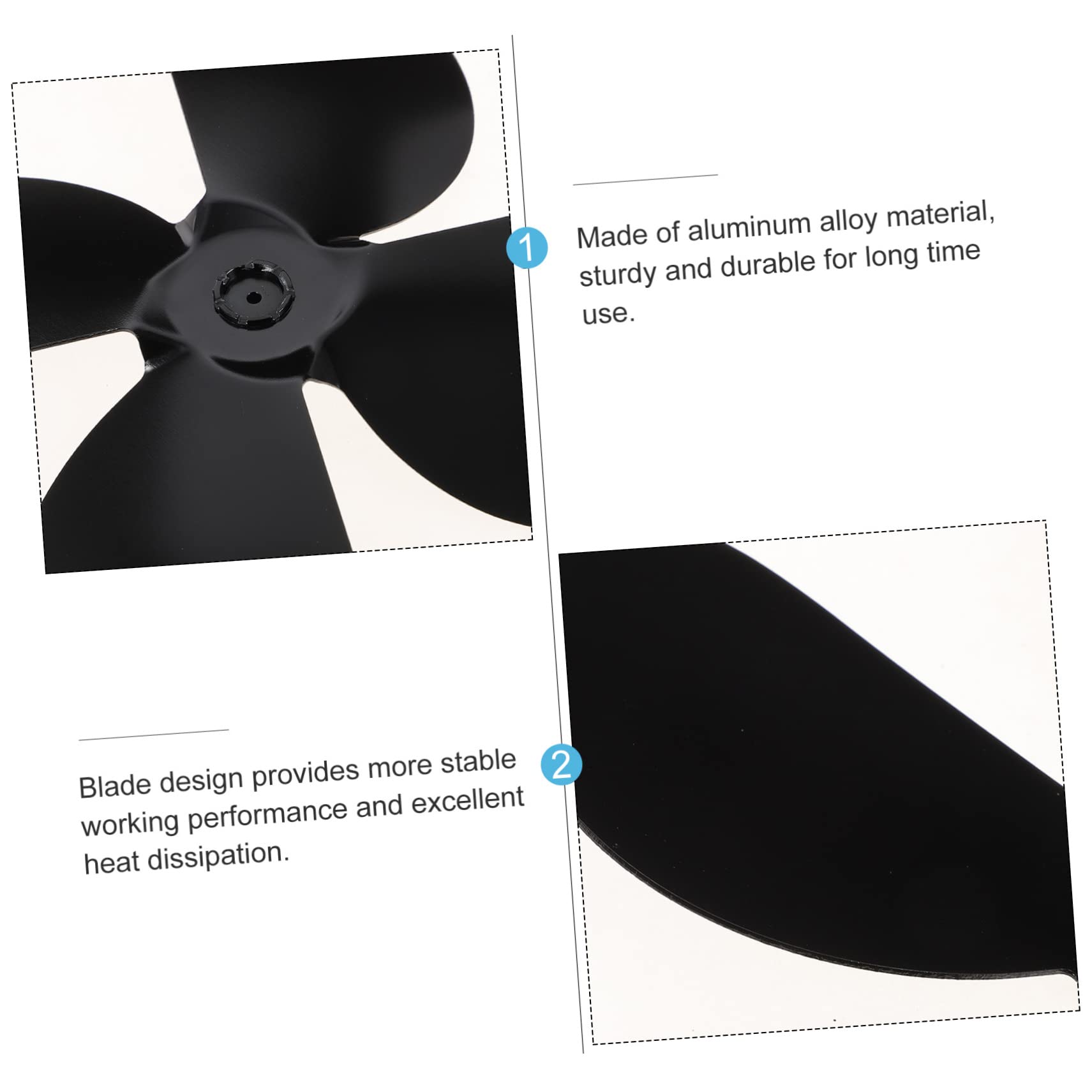 BUTIFULSIC Black Vertical Stove Fan Blades - Heat Powered Fireplace Fan Replacement Parts for Wood Stove, Outdoor Furnace & Ceiling Ventilation - Perfect for Home Heating & Energy Efficiency