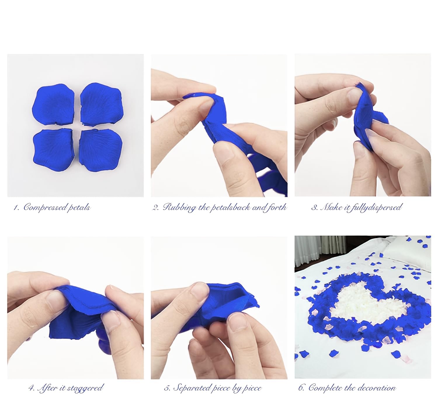 1000Pcs Artificial Silk Rose Petals - Dark Blue Fake Flower Petals for Wedding Decorations, Romantic Proposals, Anniversary Parties & Home Decor | Perfect for Table Scatter, Aisle Decoration, Photo Backdrops & Event Centerpieces