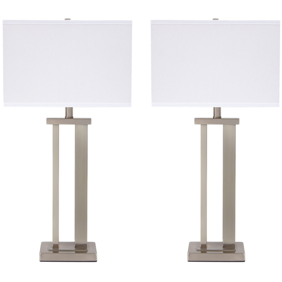 Aniela Table Lamp Set of 2 - Modern Bedside Nightstand Lamps for Bedroom, Living Room & Office Decor - Touch Control LED Lighting with USB Port