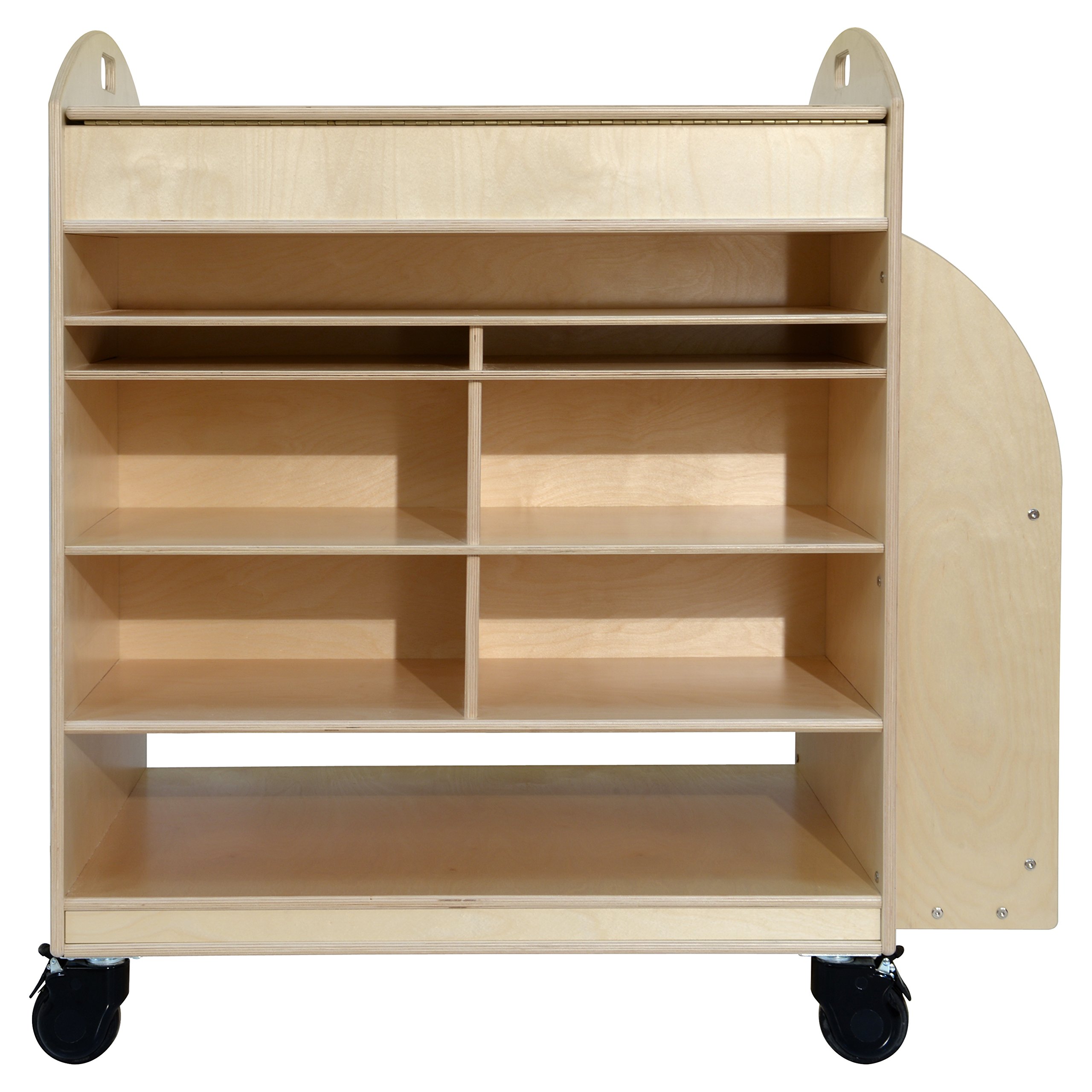 Wooden Maker's Cart with Storage - Natural Wood Craft Cart for DIY Projects, Art Supplies & Classroom Organization - Perfect for Artists, Teachers & Crafters