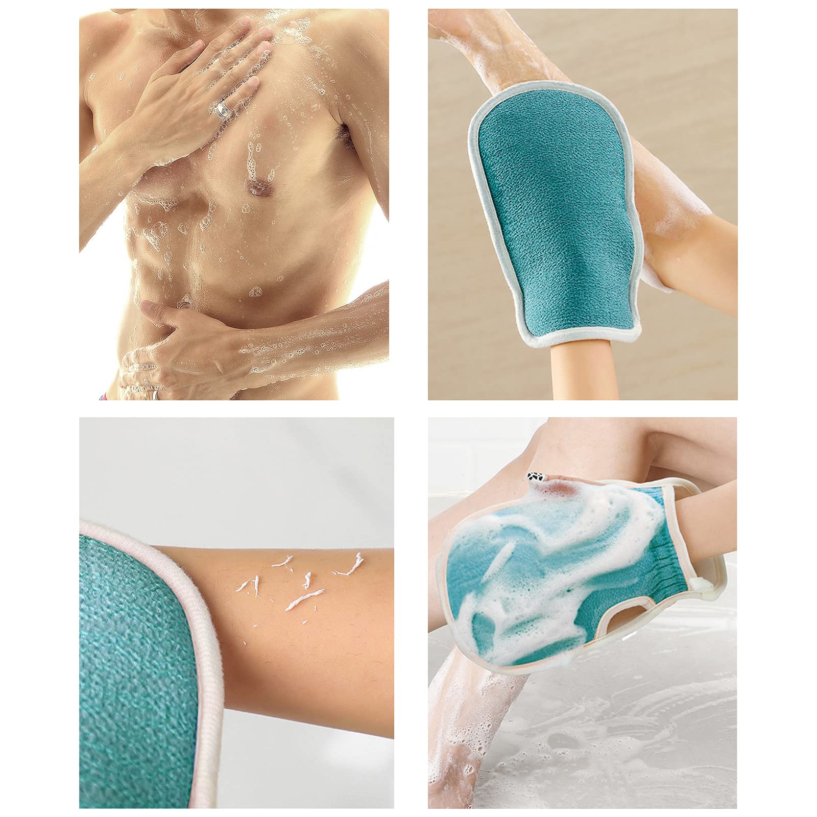 Exfoliating Back Scrubber for Shower with Korean Exfoliating Gloves - Body Wash & Cleansing Tool for Men and Women - Perfect for Deep Cleaning, Dead Skin Removal & Spa-Like Experience at Home