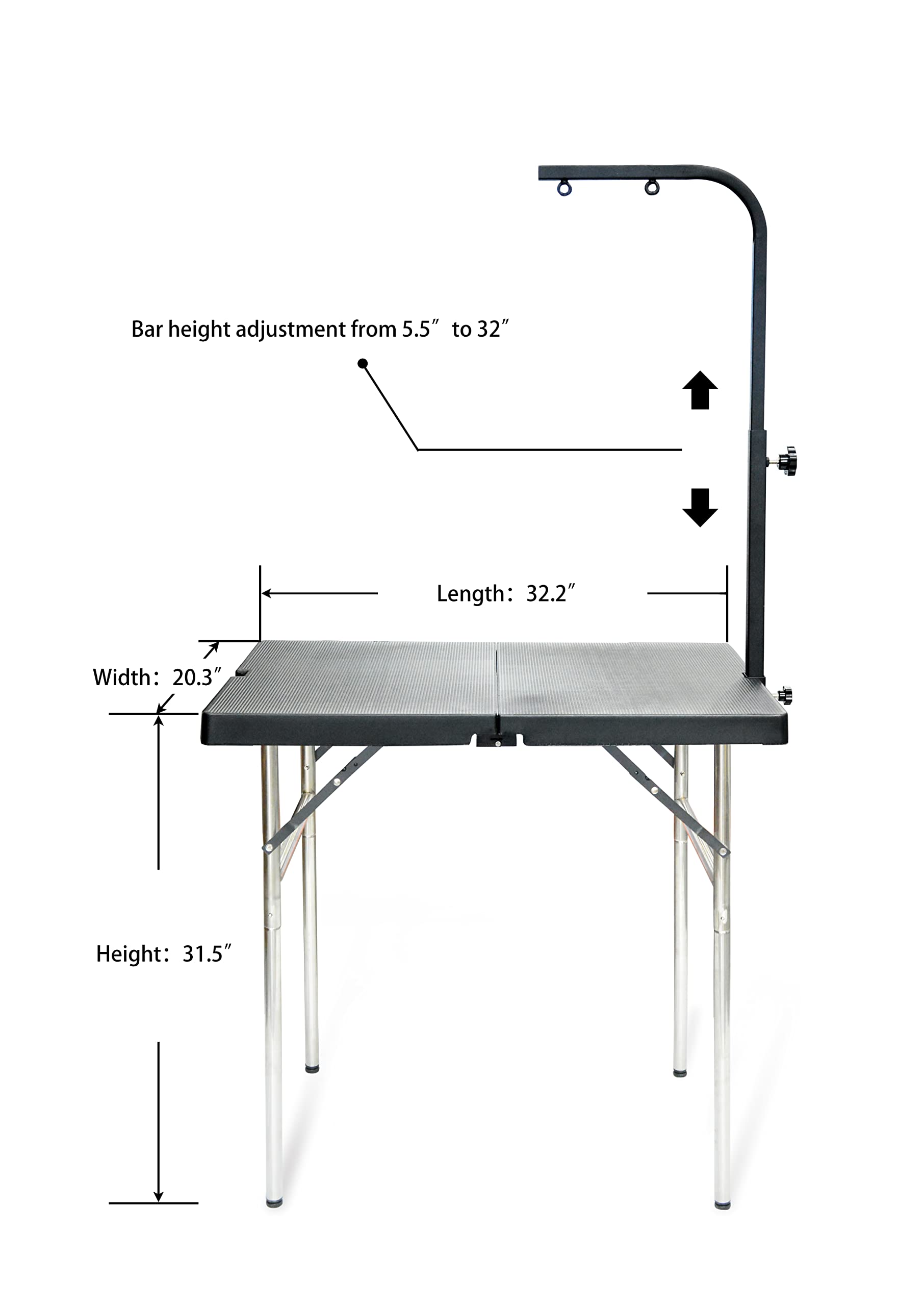 SHELANDY Professional Pet Grooming Table with Adjustable Double Leashes & Clamp - Portable 32x20 Inch Grooming Station for Medium & Large Dogs - Perfect for Home Grooming, Vet Clinics & Pet Salons