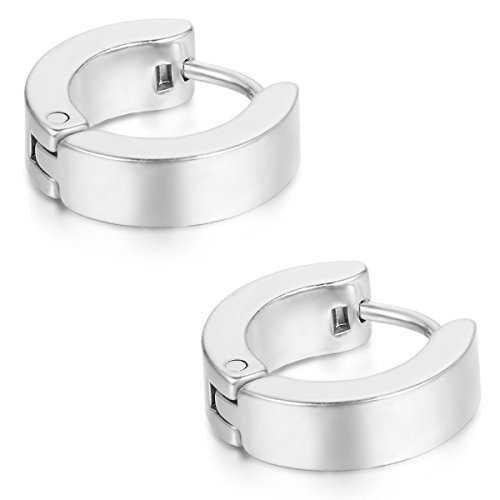 Aroncent 4mm Small Hoop Huggie Earrings for Men - Stainless Steel Hinged Hoop Earrings Set - Perfect for Daily Wear, Gifts & Special Occasions