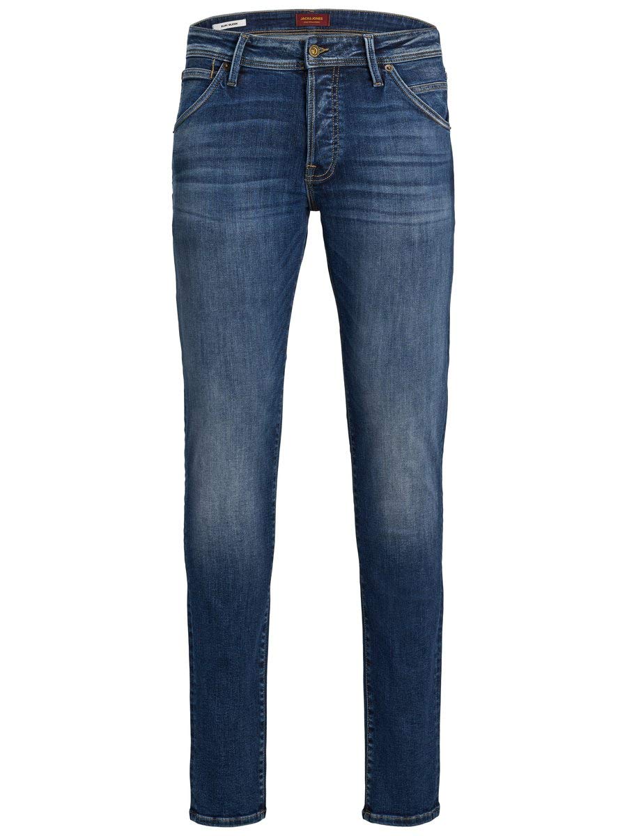 JACK & JONES Men's Glenn Fox Slim Fit Stretch Denim Jeans - Comfortable Casual Pants for Work, Dating & Everyday Wear