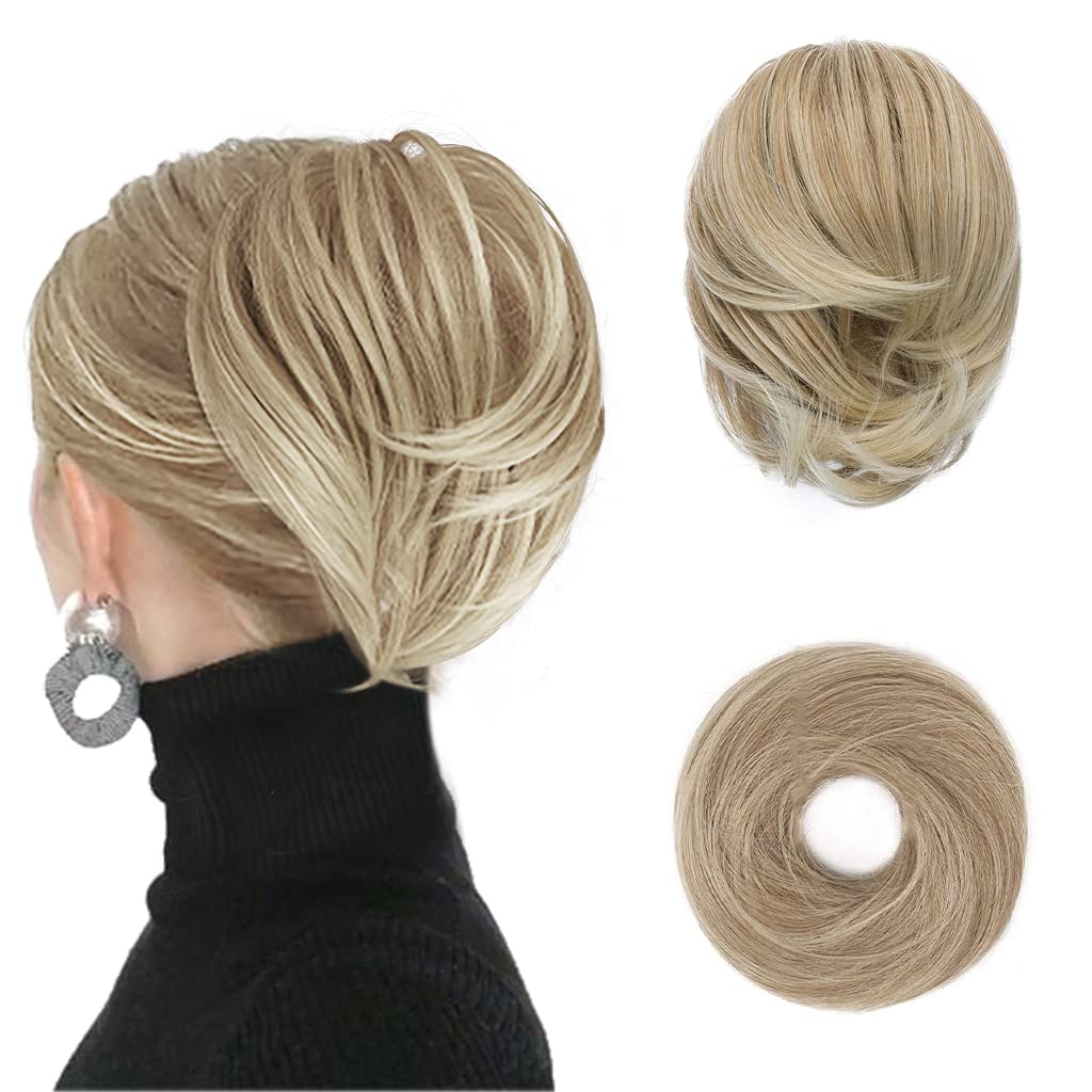 18H613#-Natural Blonde mix Bleach Blonde Unevenly