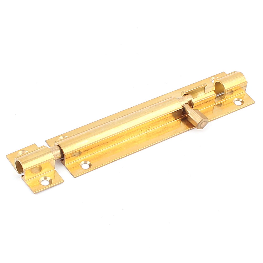 uxcell® 4-inch Brass Sliding Door Lock Barrel Bolt - Gold Tone Security Latch for Cabinet, Gate, Shed & Barn Doors