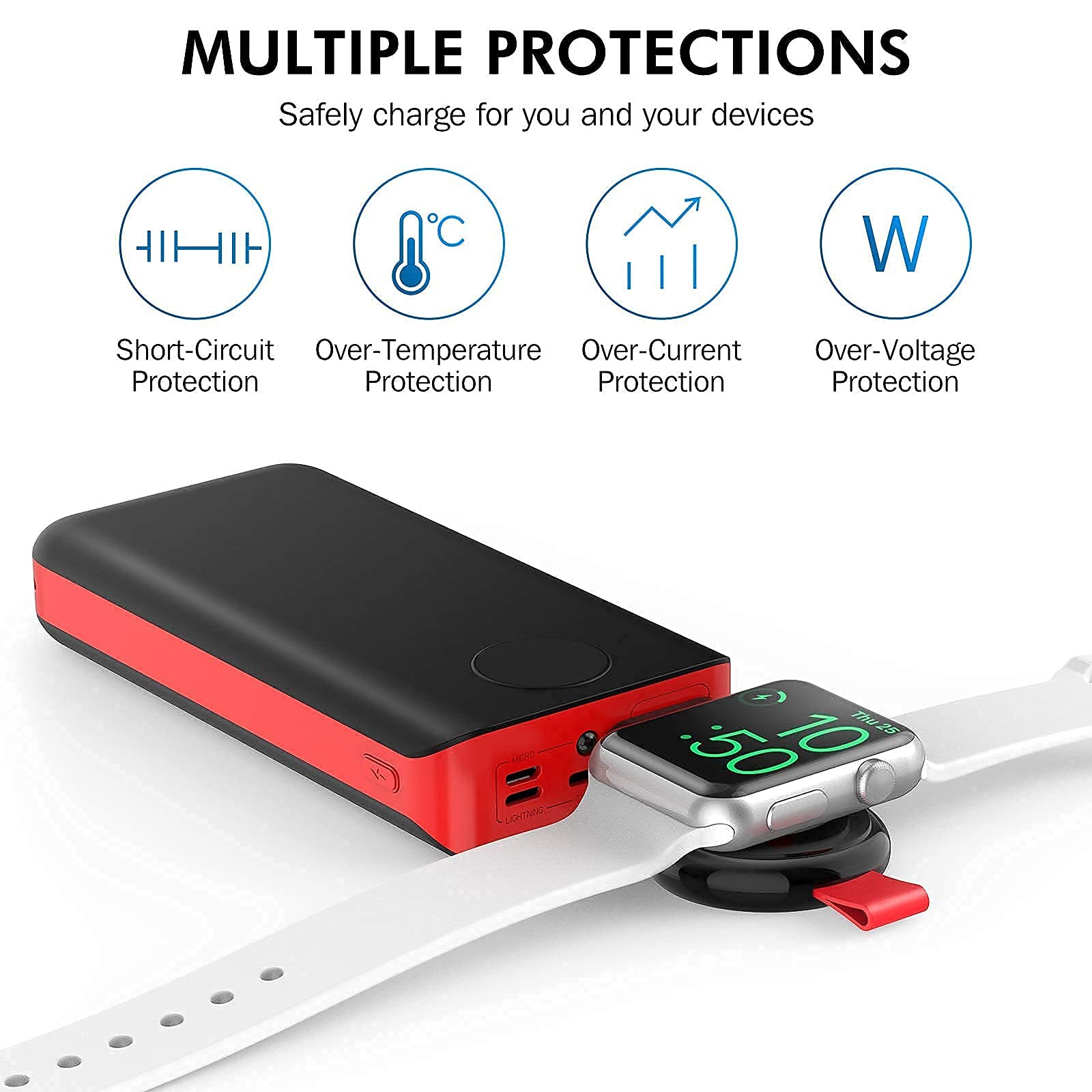 3 Pack Black Apple Watch Magnetic Travel Charger - Portable USB Fast Charging for Apple Watch Series 7/6/5/4/3/2/1/SE & Nike+ (38mm/40mm/41mm/42mm/44mm/45mm) - Perfect for Car, Office & Travel Charging