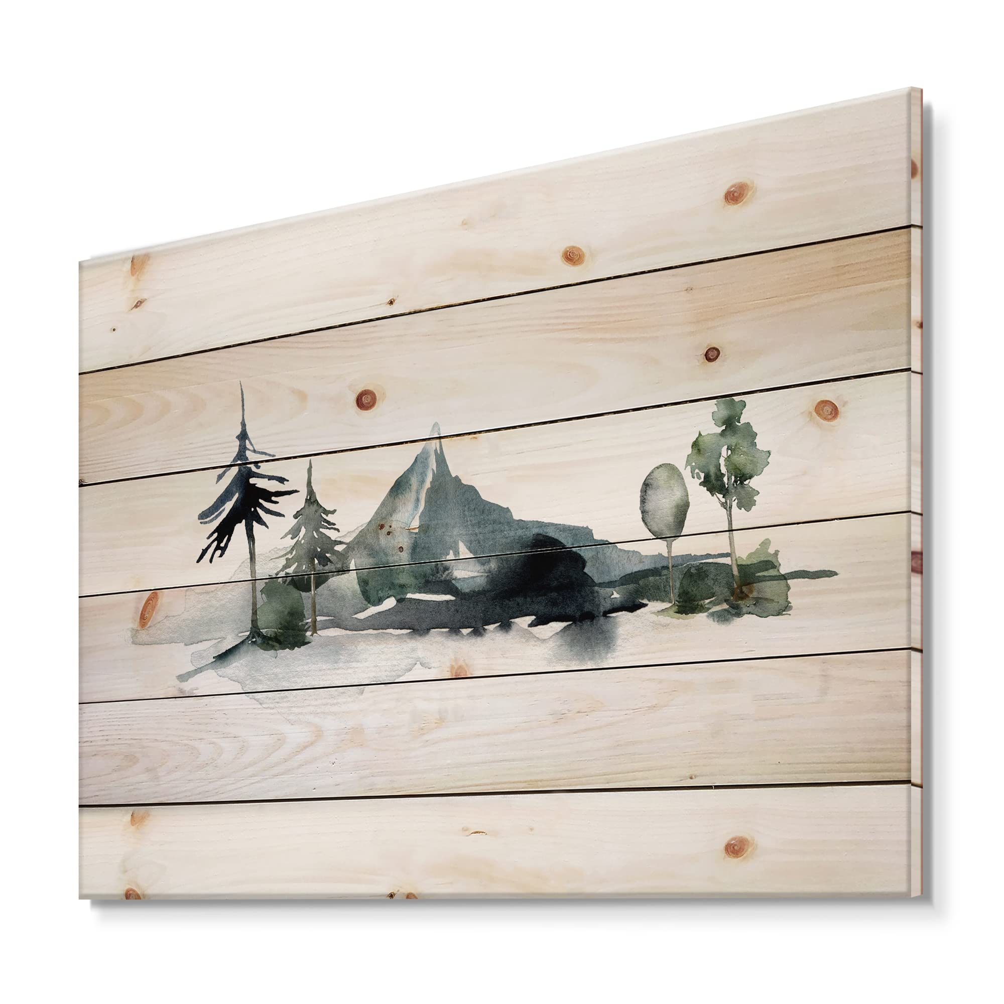 Minimalist Winter Forest Wood Wall Art - Pine Panel Decor for Living Room
