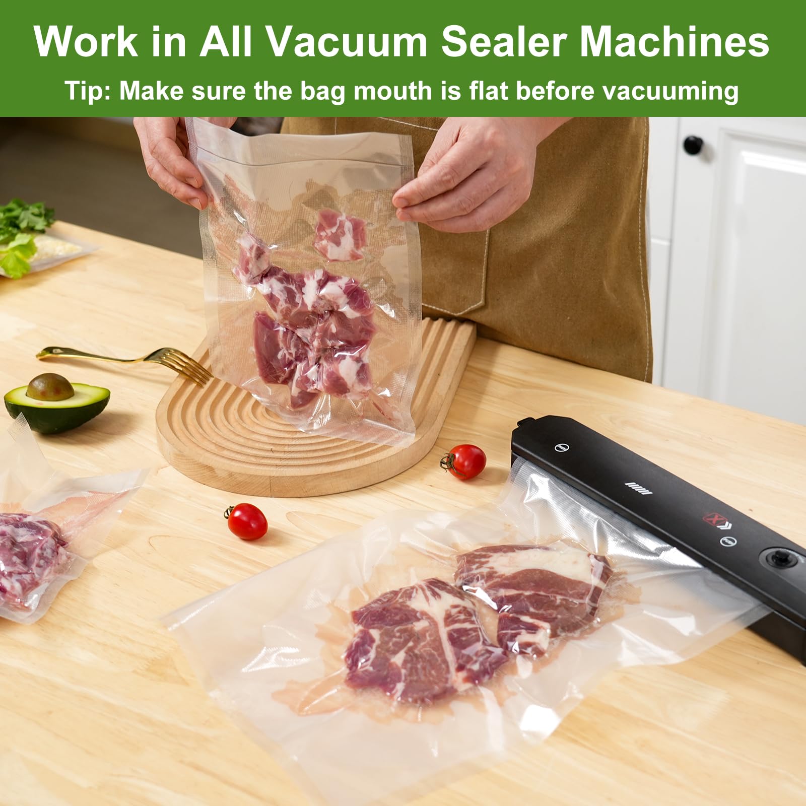 Moretoes 150pcs Vacuum Sealer Bags - BPA Free Gallon (11