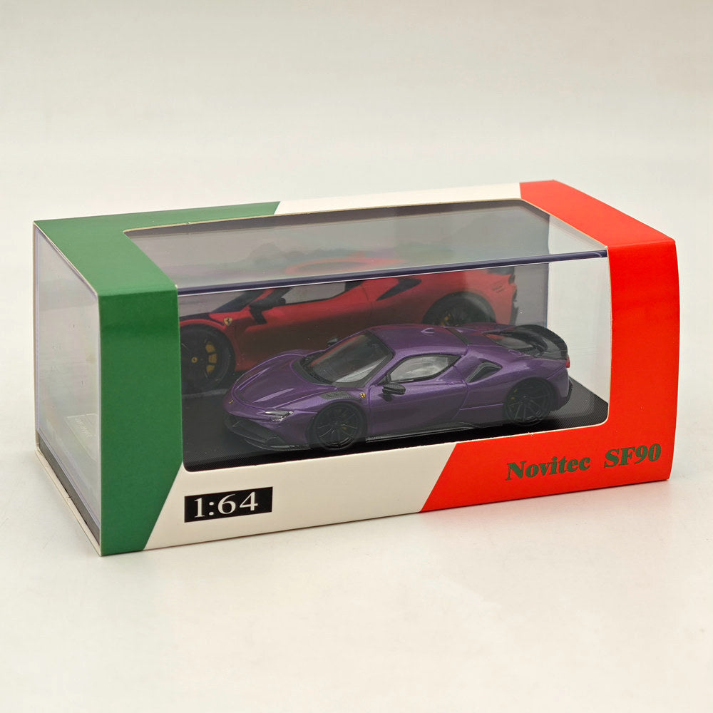 Novitec Ferrari SF90 1:64 Scale Diecast Model Car - Purple Collectible for Display & Racing Enthusiasts | Perfect for Showcases, Gifts & Car Collections