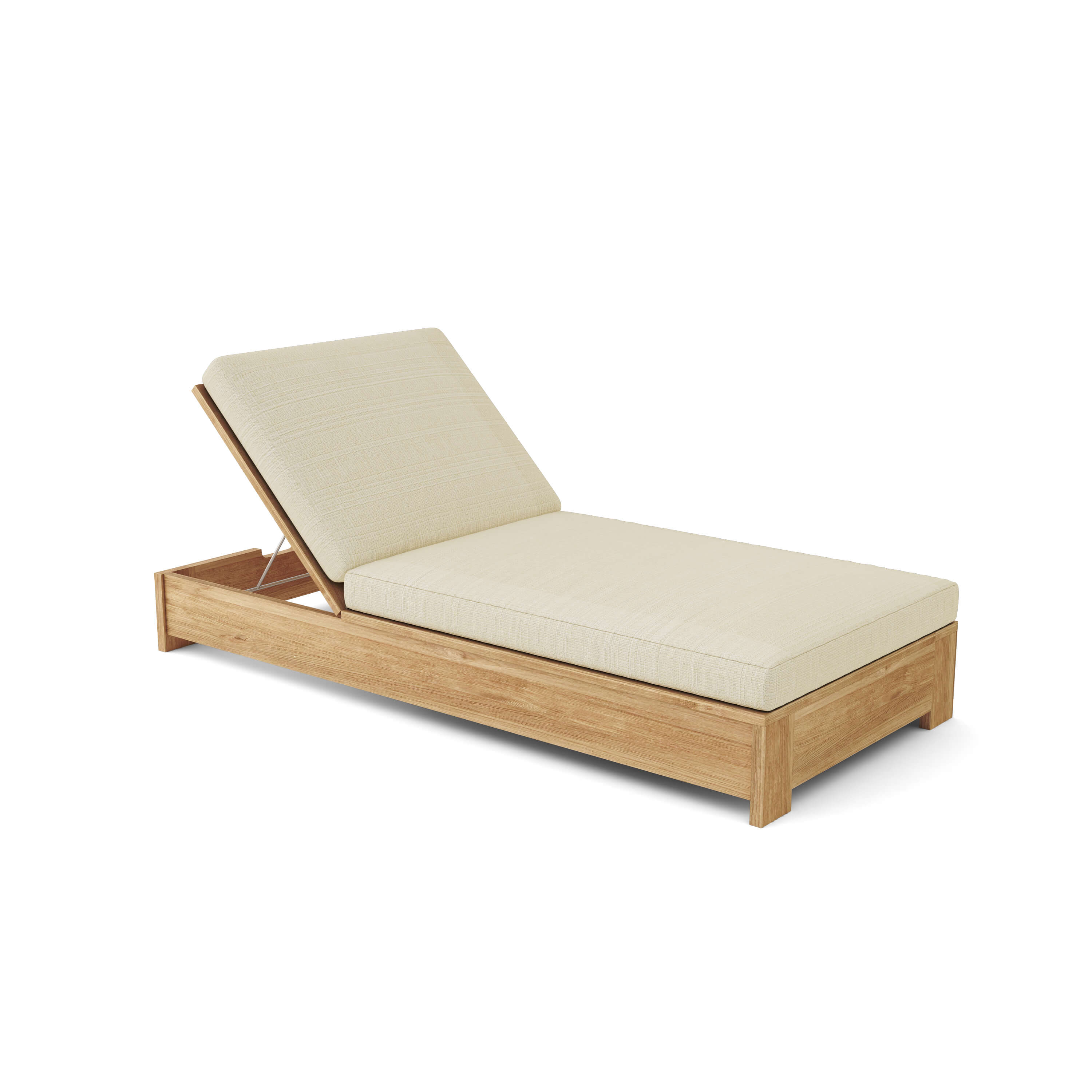 Premium Teak Wood Sun Lounger - Outdoor Patio Poolside Chaise Lounge for Backyard, Beach & Garden Relaxation | Weather-Resistant & Comfortable