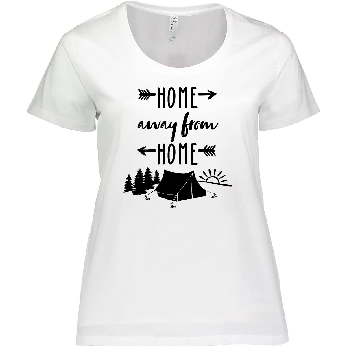Inktastic Home Away from Home - Women's Plus Size Camping T-Shirt | Comfortable & Stylish Outdoor Apparel for Hiking, Travel & Adventure