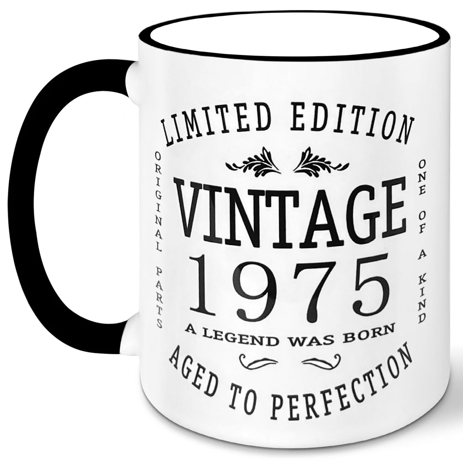 1975 Vintage 50th Birthday Mug - Unique Funny Gift for Men & Women - 12oz Ceramic Coffee Cup - Perfect 50th Birthday Gift Idea for Him or Her - Great for Coffee, Tea & Celebrations
