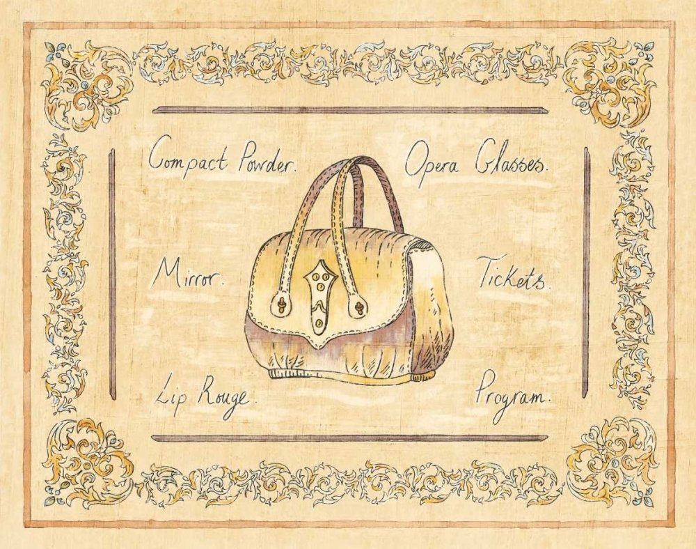 Rolled Canvas Fine Art Print - Opera Purse Fashion Wall Decor - 21x28 Inch - Perfect for Living Room, Bedroom & Office Decor