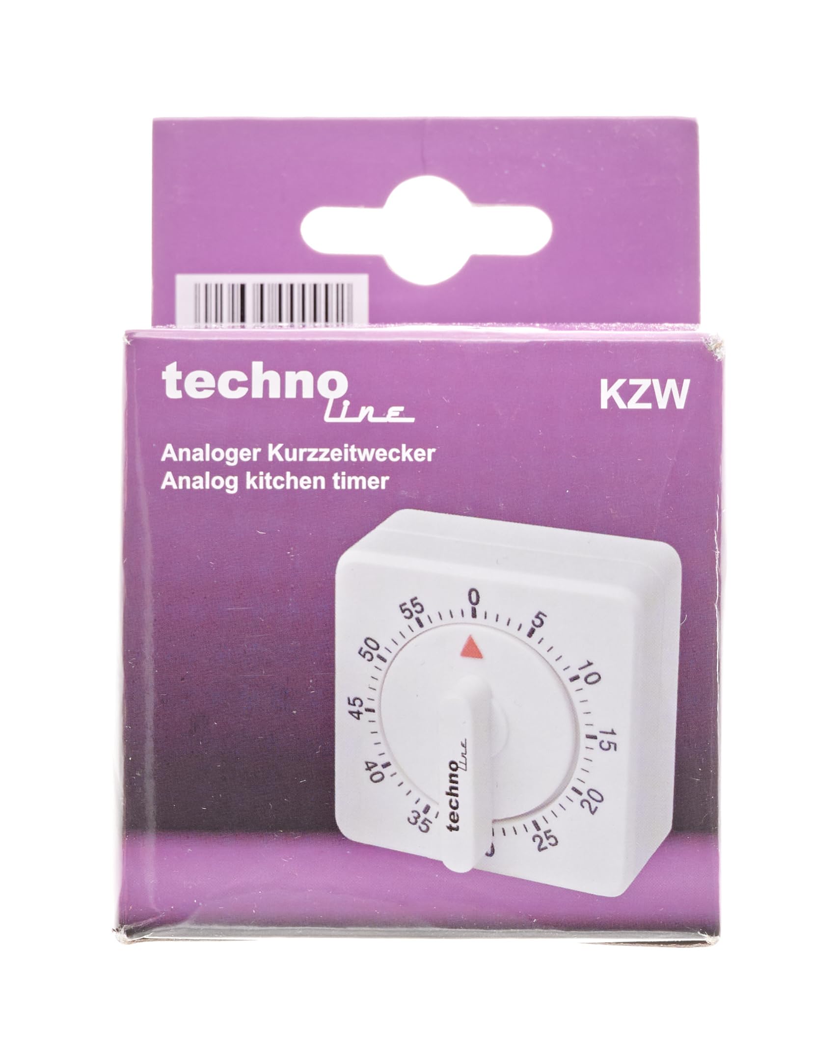 Technotrade Technoline KZW-Analogue Kitchen Timer - White | Mechanical Countdown Timer for Cooking, Baking, Studying & Workouts | Durable Kitchen Tool for Home & Professional Use