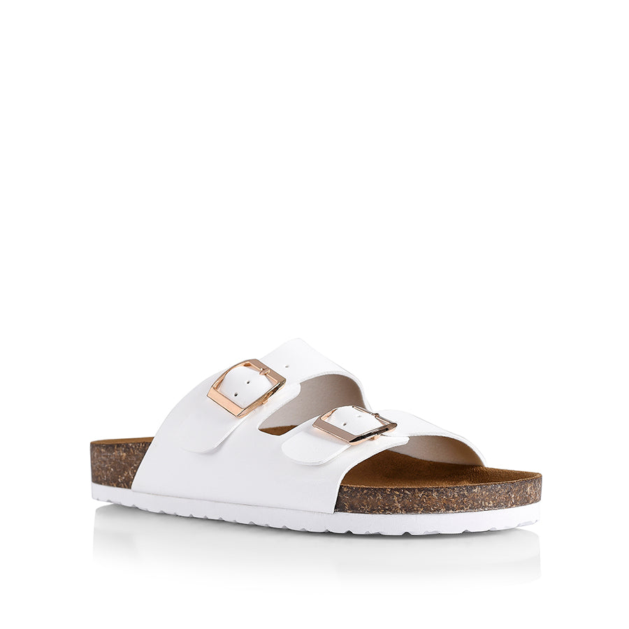 Xylo Comfortable Footbed Slides - White Smooth Sandals for Men & Women | Perfect for Beach, Pool, and Indoor Relaxation