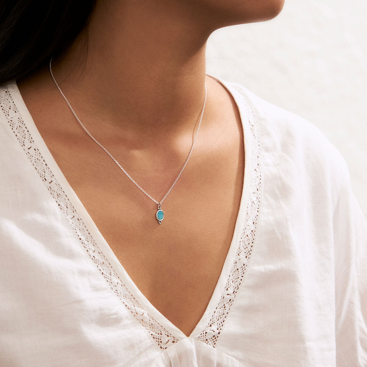 Moon Song Turquoise Necklace - Handmade Sterling Silver Jewelry for Women | Boho Chic Accessories for Everyday Wear & Special Occasions