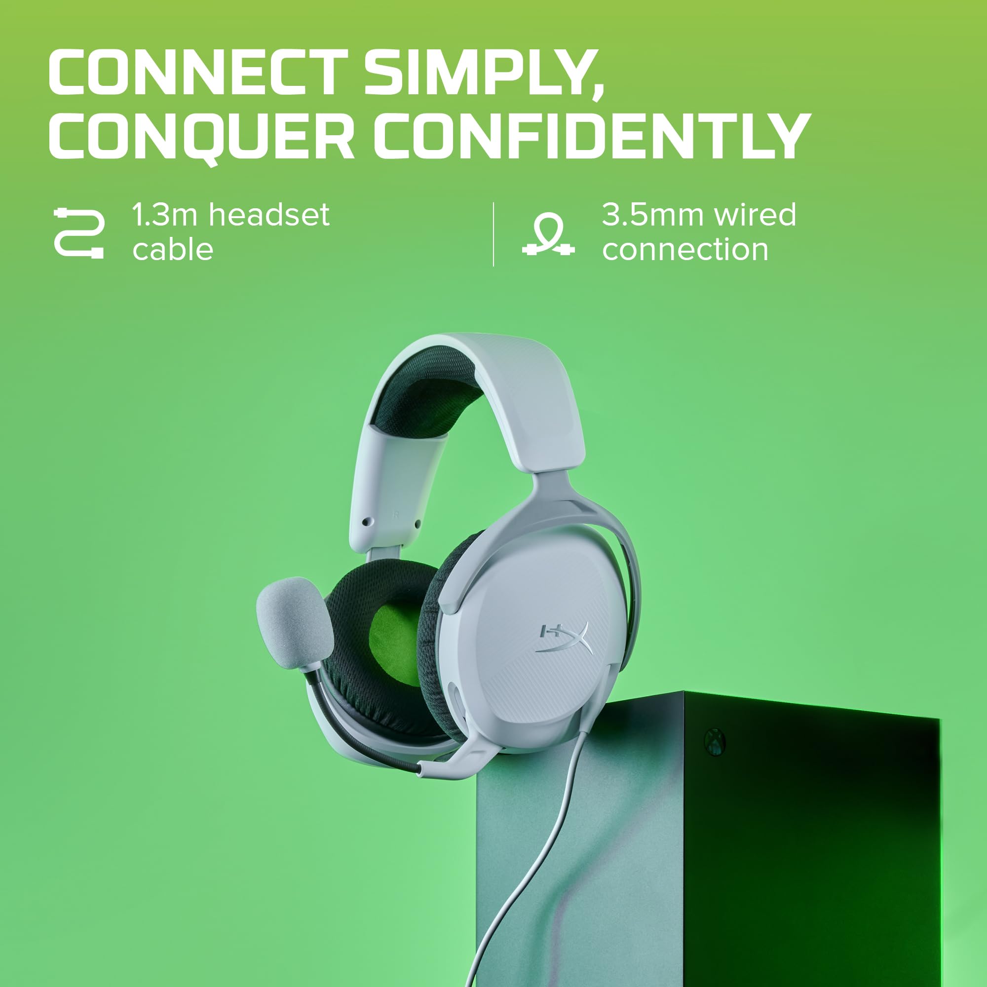 HyperX CloudX Stinger 2 Core - Wireless Gaming Headset for Xbox Series X|S & PC, Lightweight Over-Ear Headphones with Noise-Canceling Mic, Swivel-to-Mute, 40mm Drivers - White - Perfect for Competitive Gaming & Online Chat