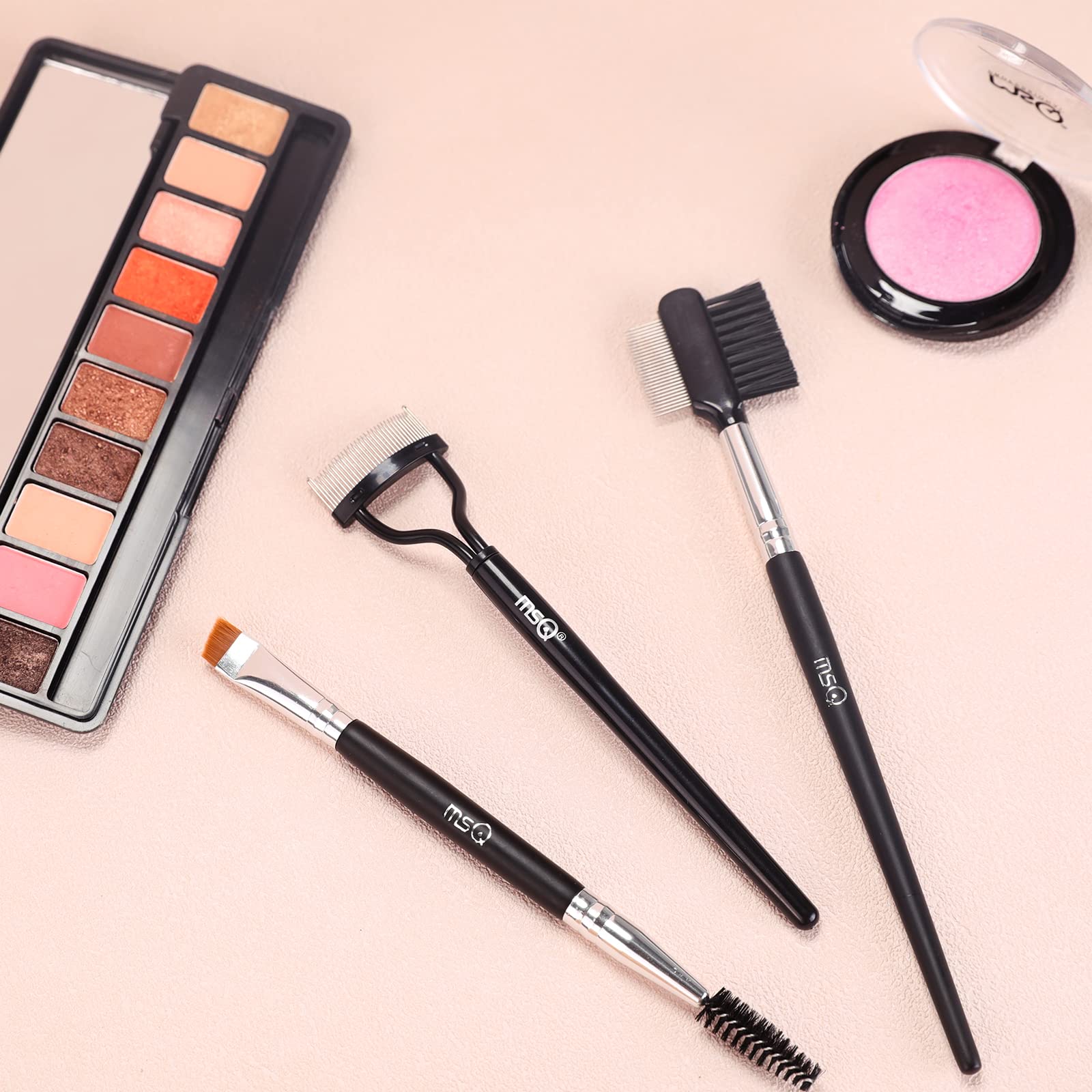 Professional Eyebrow & Eyelash Brush Set - 3PC Eyebrow Comb, Spoolie Brush & Eyelash Separator for Perfect Eye Makeup - Ideal for Mascara Application, Brow Grooming & Lash Styling at Home or Salon