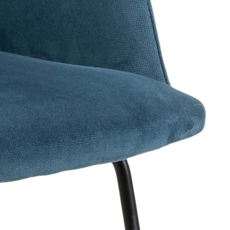AYLA Modern Dining Chair - Blue Velvet Upholstered Accent Chair for Kitchen, Dining Room & Office - Comfortable & Stylish Seating Solution for Home Decor