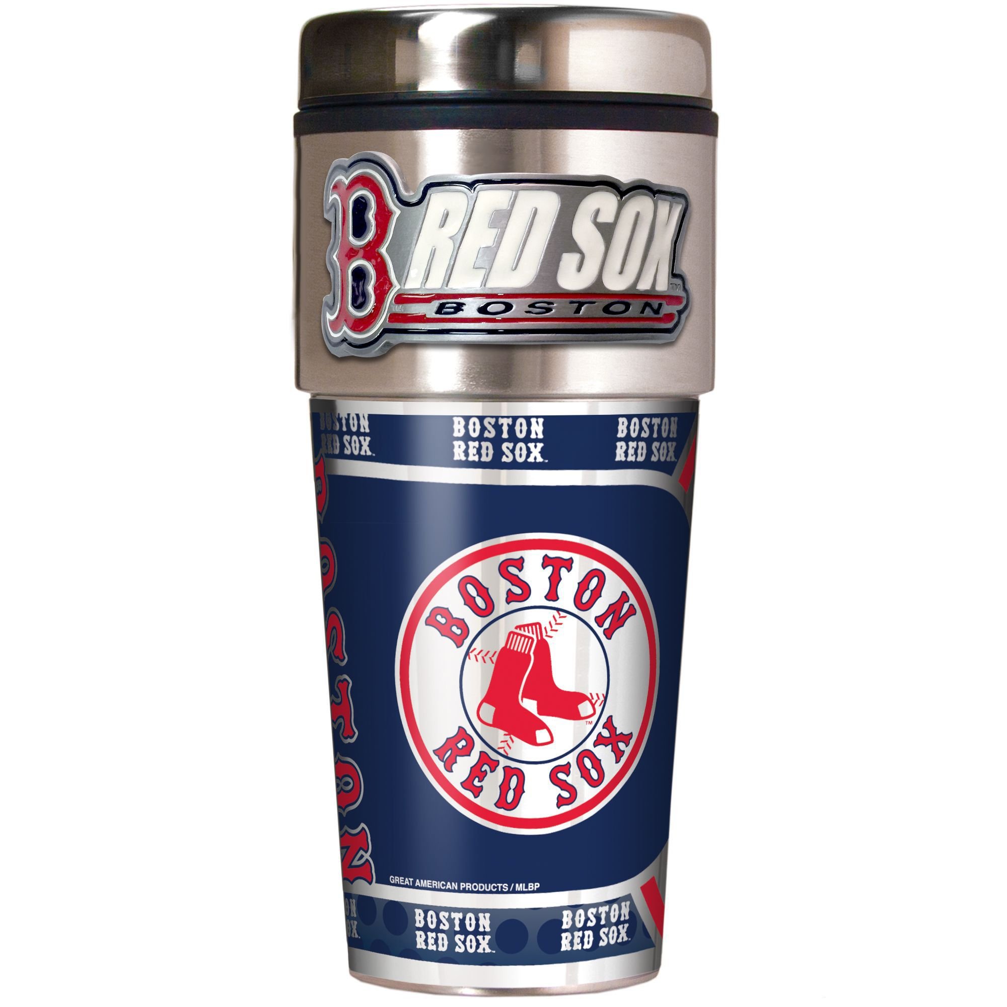 MLB Insulated Stainless Steel Travel Tumbler 16oz - Leak Proof Vacuum Cup for Hot & Cold Drinks - Perfect for Baseball Games, Camping & Office Use