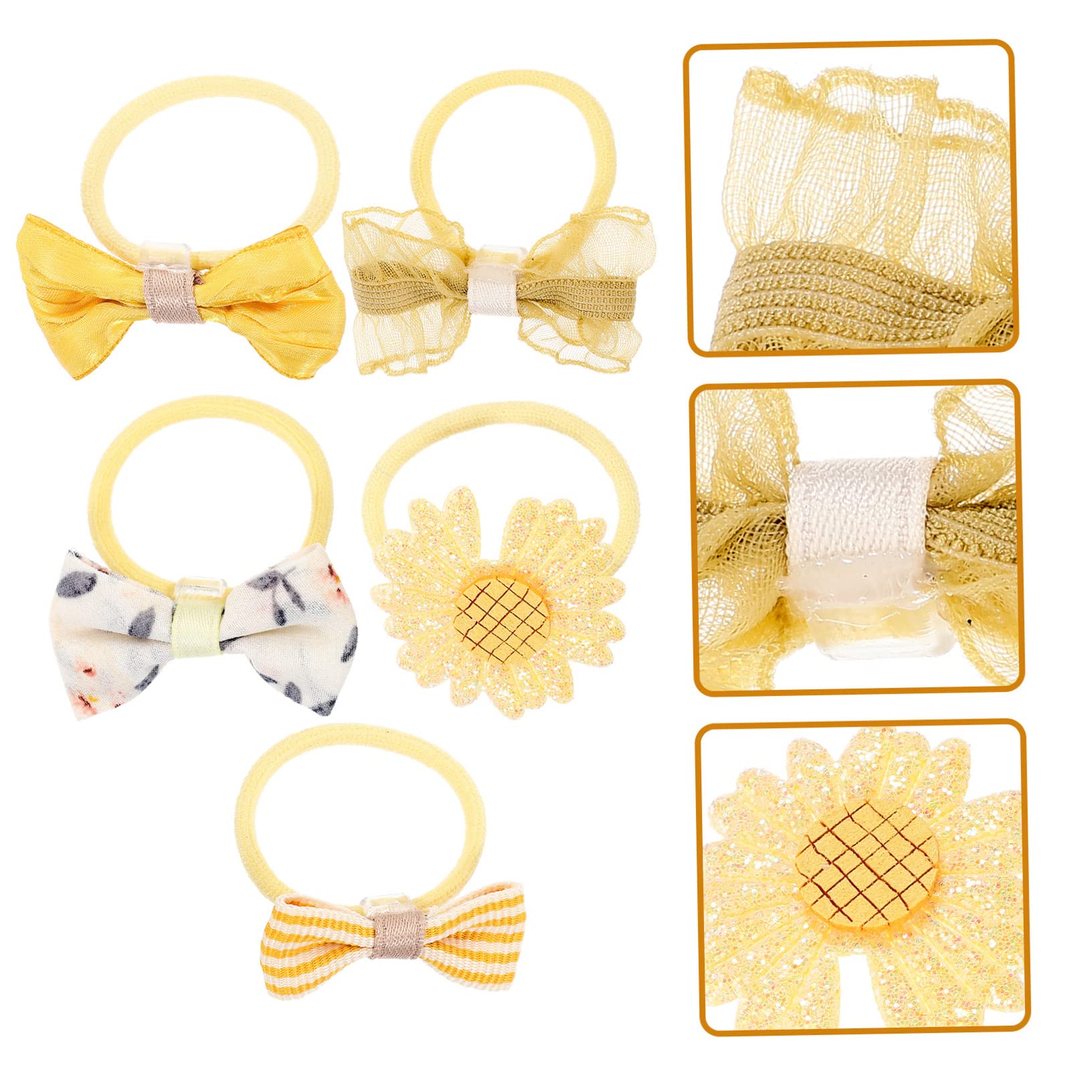 Elegant Bowknot Hair Scrunchies for Women - Mesh Yarn Hair Ties Set for Party & Daily Use