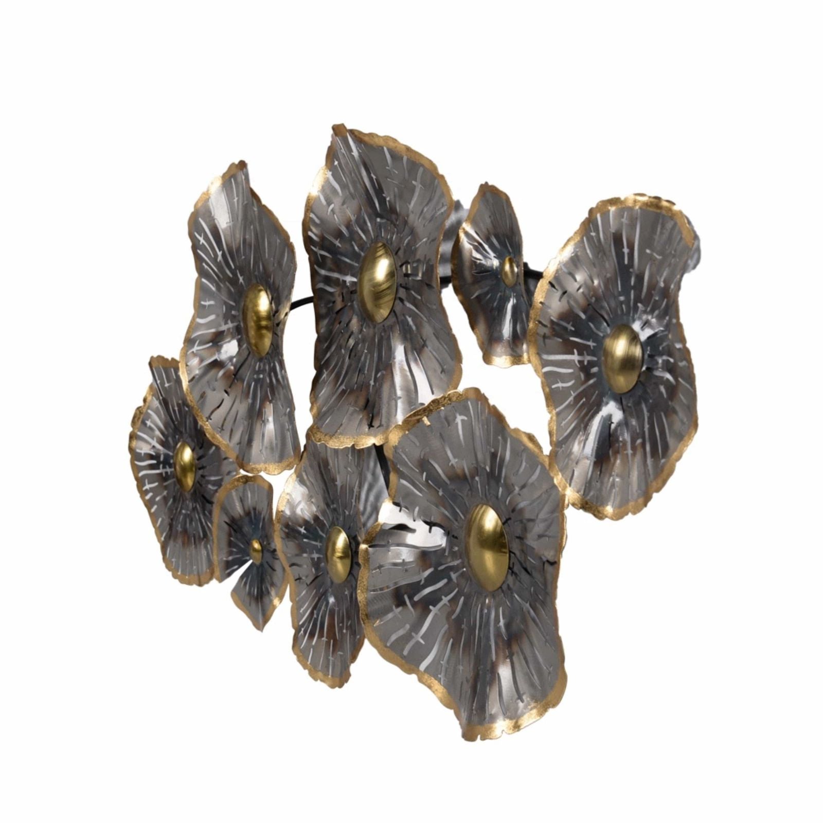 Urban Style Ocean Cloud Wall Art - Handcrafted Metal Flowers Decor for Living Room, Bedroom & Office