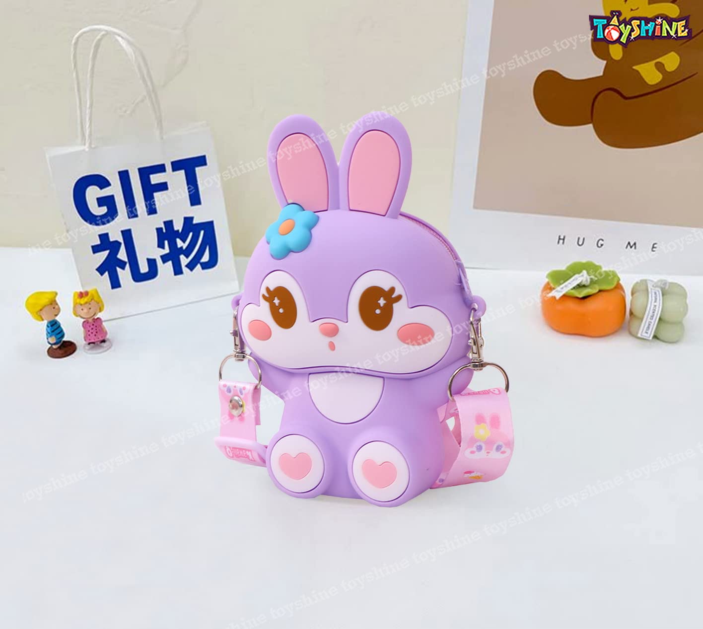 Toyshine Rabbit Crossbody Bag for Women & Girls - Purple Silicone Purse for Daily Use