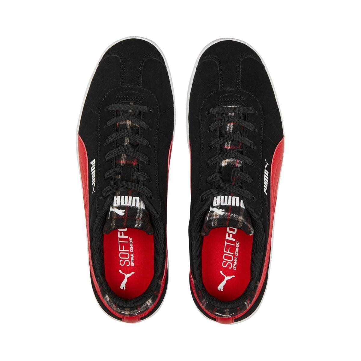 PUMA Men's Club Sneakers - Black & Red Running Shoes for Men | Comfortable Athletic Shoes for Gym, Workout & Casual Wear