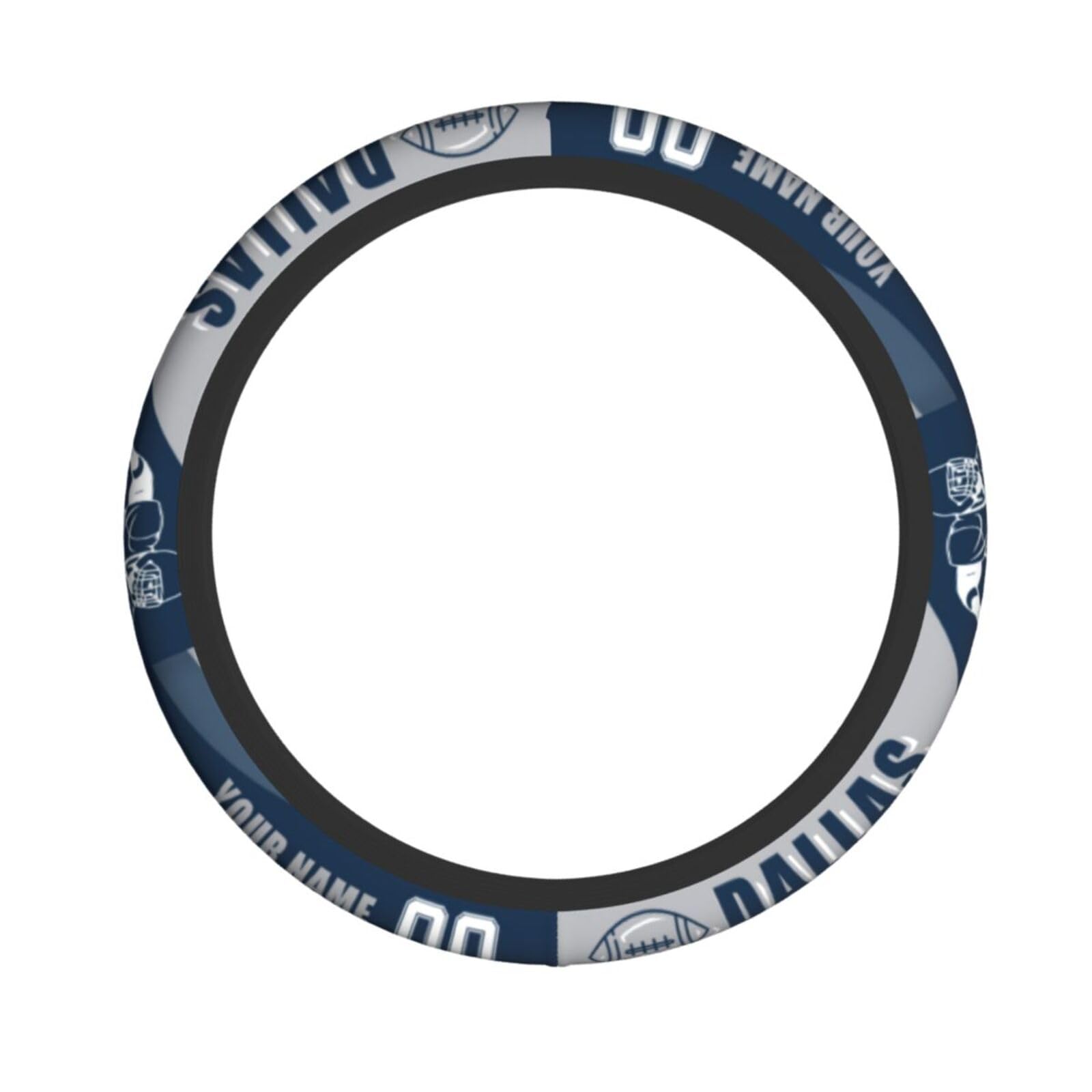 Custom Dallas Steering Wheel Covers with Personalized Name & Number - 15 Inch Universal Fit for Cars, SUVs, ATVs & Trucks - Premium Car Interior Accessories for Comfort & Style