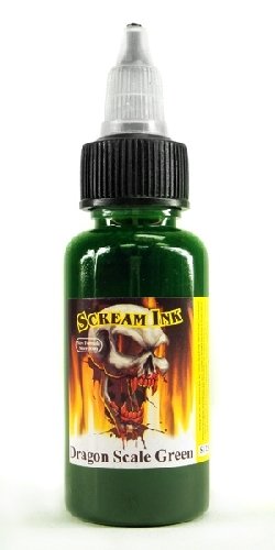 Premium Dragon Scale Green Tattoo Ink - 1 oz Professional Tattoo Supplies - Vibrant Long-Lasting Color for Sleeves, Tribal & Fantasy Tattoos