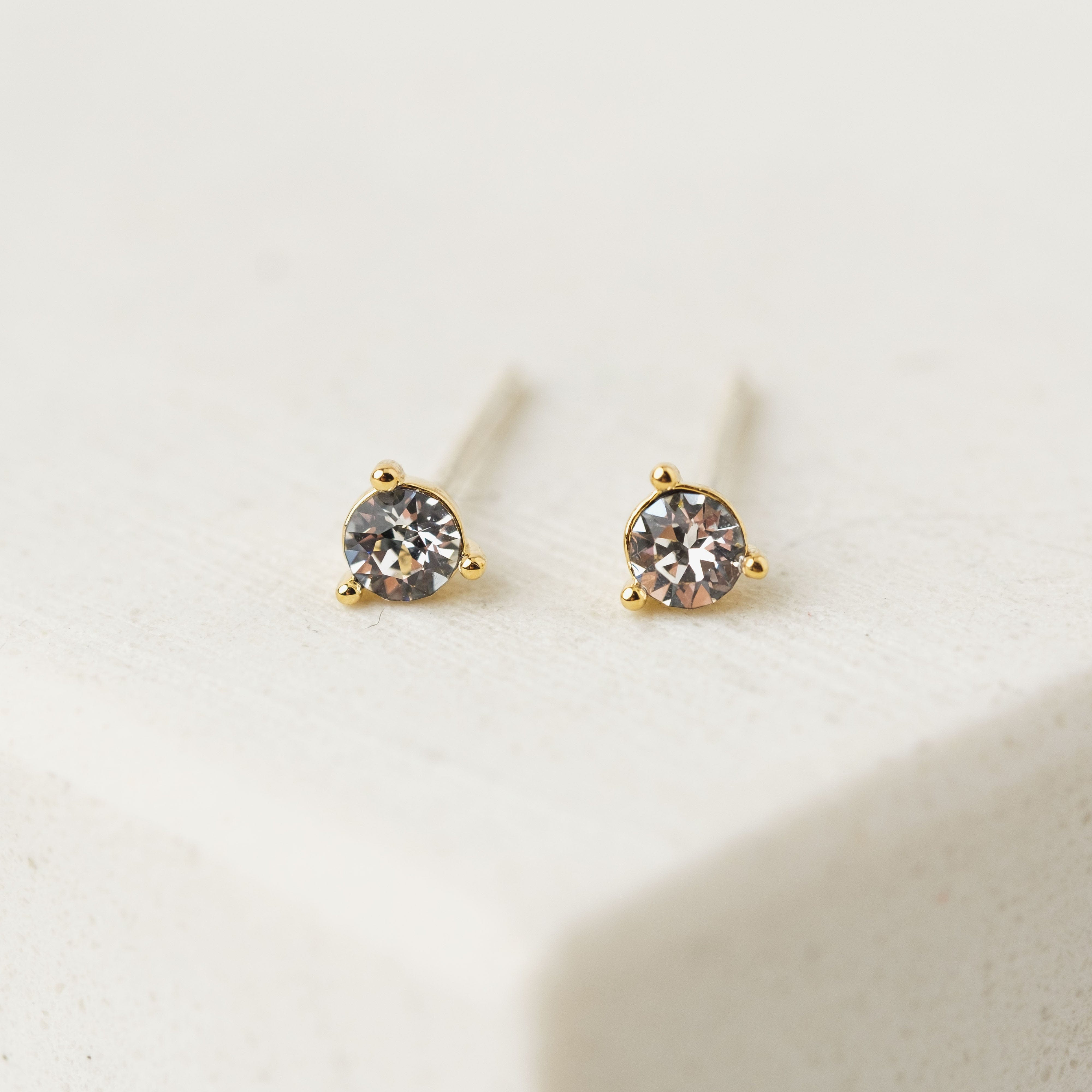 April Birthstone Stud Earrings - Genuine Diamond & Sterling Silver Earrings for Women | Perfect Gift for Birthday, Anniversary & Mother's Day | Elegant Everyday Jewelry for Work & Special Occasions