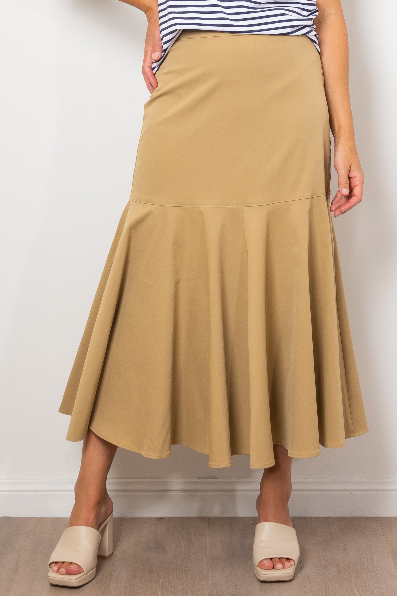 Mela Purdie Bell Skirt - Stretchy Chintz Fabric, Flared A-Line Design for Women - Perfect for Office Wear, Parties & Casual Outings