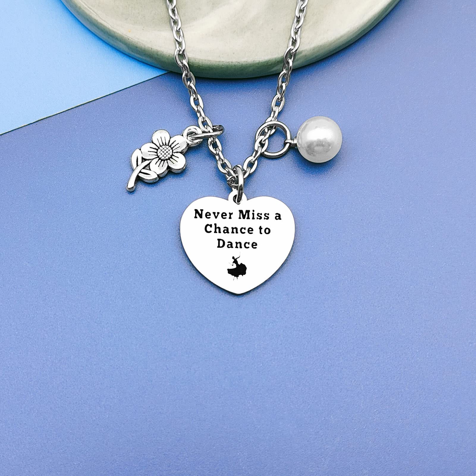 Inspirational Dance Necklace Gift for Women - Perfect Birthday Present for Dancers, Encouragement Jewelry from Mother or Sister - Great for Ballet, Recitals & Dance Performances