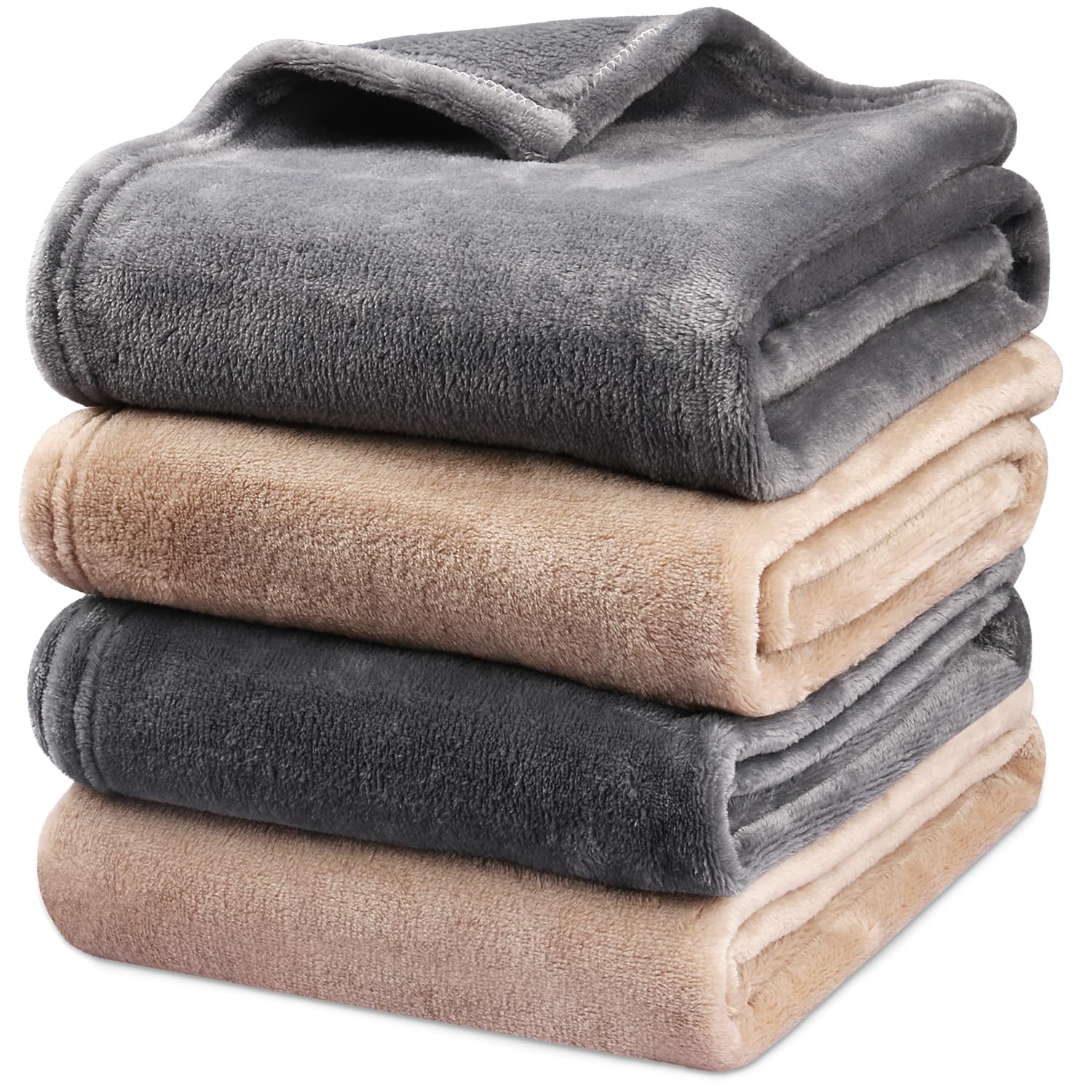 Washable Dog Blanket for Puppies & Cats - 4 Pack Soft Fluffy Fleece Pet Blankets 40