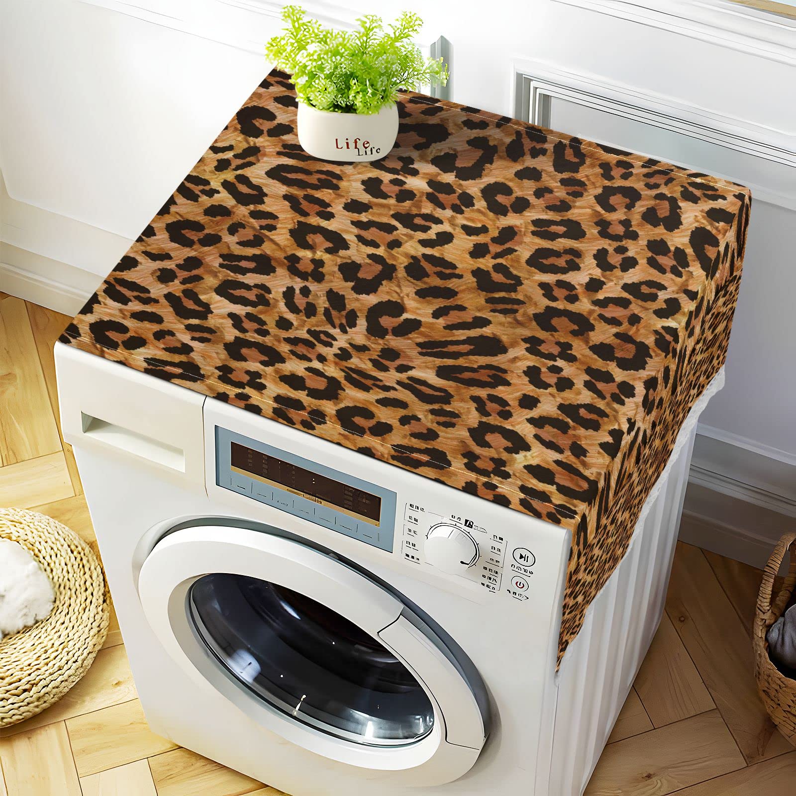 Leopard Print Waterproof Washing Machine Cover - 51